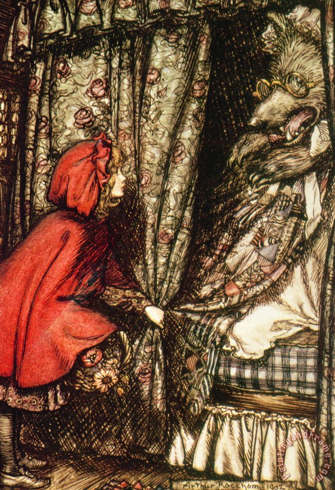 656x960 Arthur Rackham Little Red Riding Hood Painting - Red Riding Hood Painting