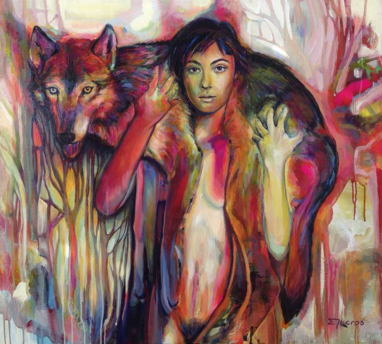 770x693 Saatchi Art The Little Red Riding Hood Painting By Ducros - Red Riding Hood Painting