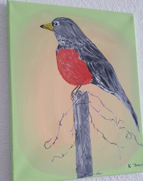 498x631 Red Robin - Red Robin Painting