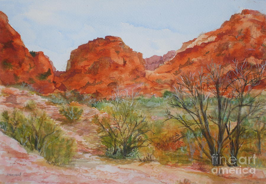 900x624 Red Rock Canyon Painting By Vicki Housel - Red Rock Painting