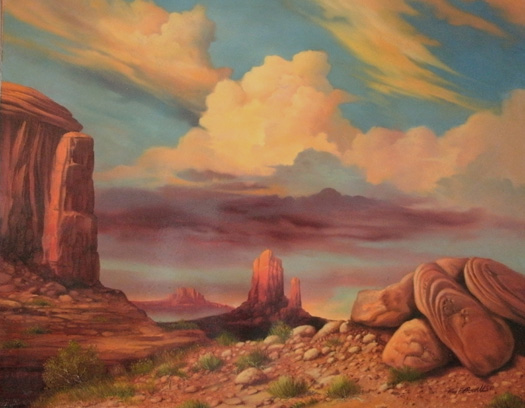 525x408 Oil Painting Red Rock Country - Red Rock Painting