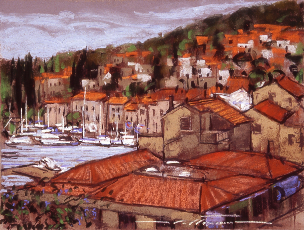 1000x756 Red Roofs In Korcula 300dpi - Red Roof Painting