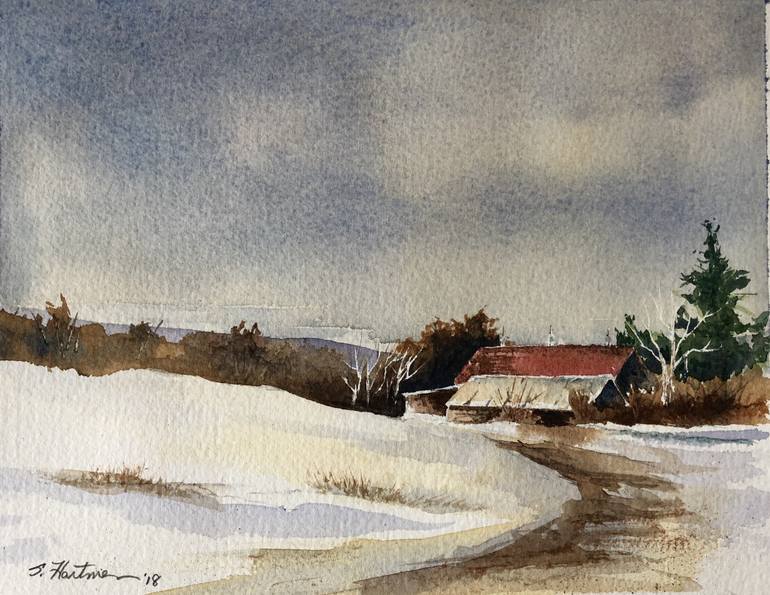 770x595 Saatchi Art Red Roof Painting By Scott Hartman - Red Roof Painting