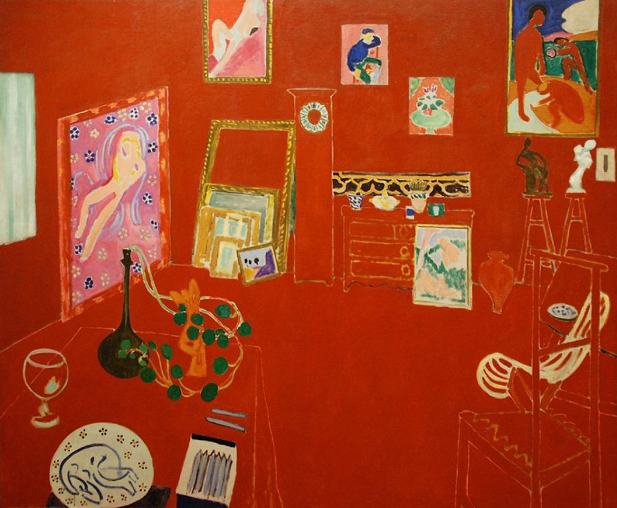 900x741 The Red Studio, 1911 By Henri Matisse - Red Room Painting