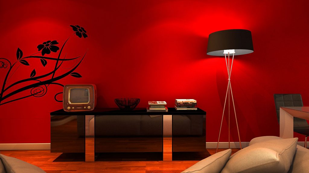 1024x576 Baby Nursery ~ Attractive Living Room Amazing Red Wall Decorating - Red Room Painting