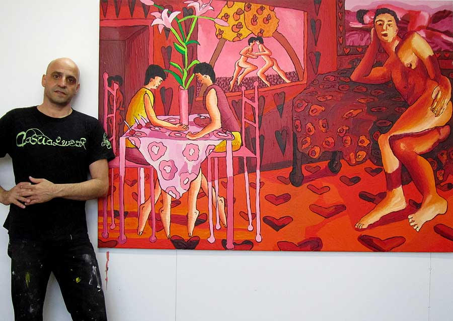 900x637 The Red Room After Henri Matisse Raphael Perez Painter - Red Room Painting