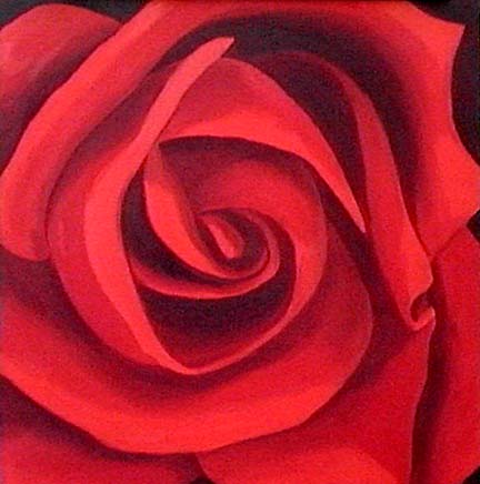 432x436 Red Rose, Oil Painting By Elena - Red Rose Oil Painting