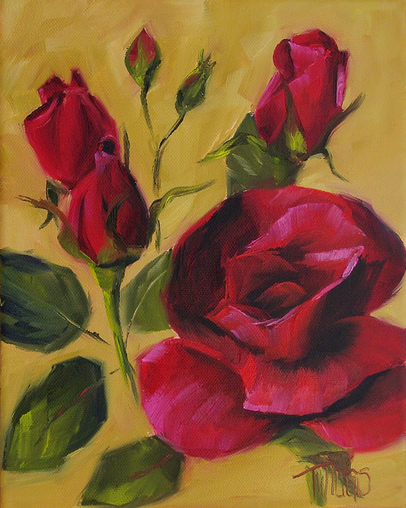 800x1000 Red Rose Oil Painting Twiggs Original Oil Paintings Red Rose - Red Rose Oil Painting