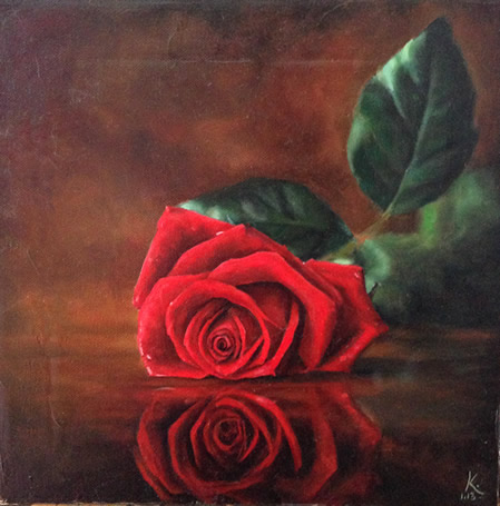 449x455 Red Rose Oil Painting More Details On My Blog - Red Rose Oil Painting