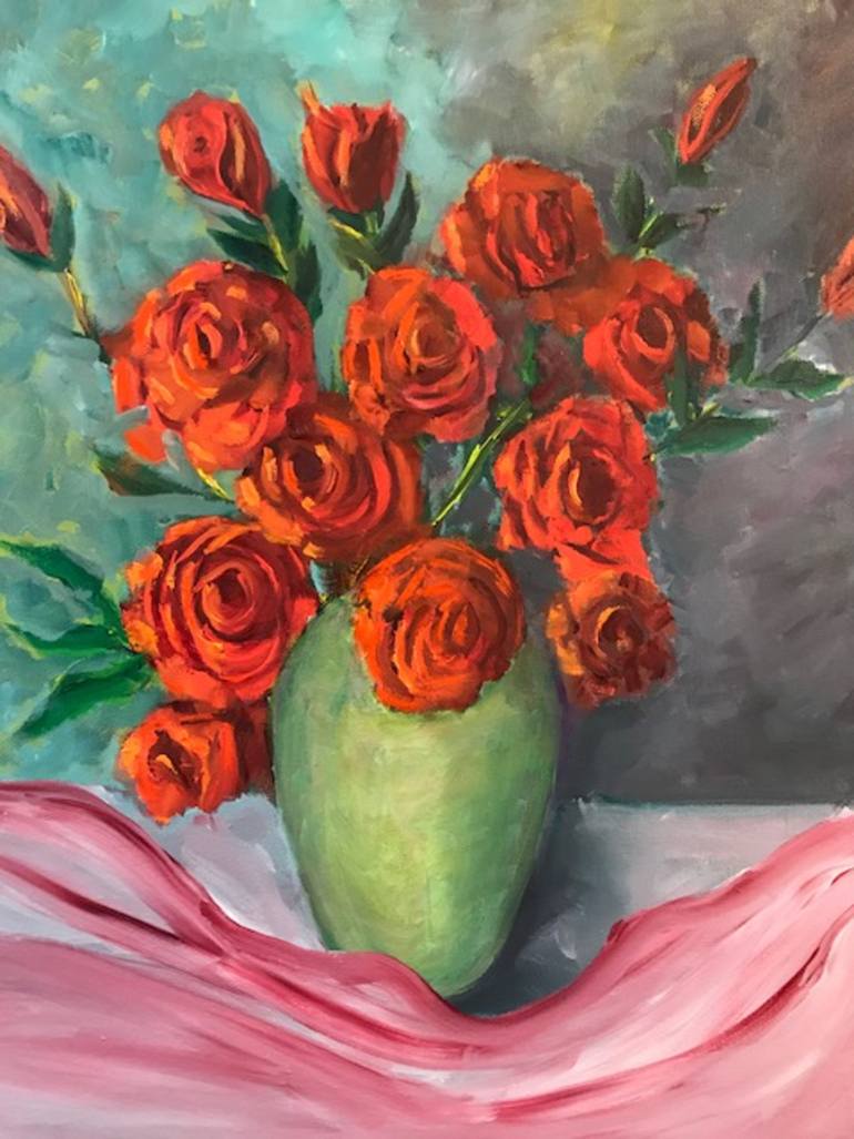 770x1027 Saatchi Art Gifted Red Roses Painting By Ana Guerra - Red Rose Painting