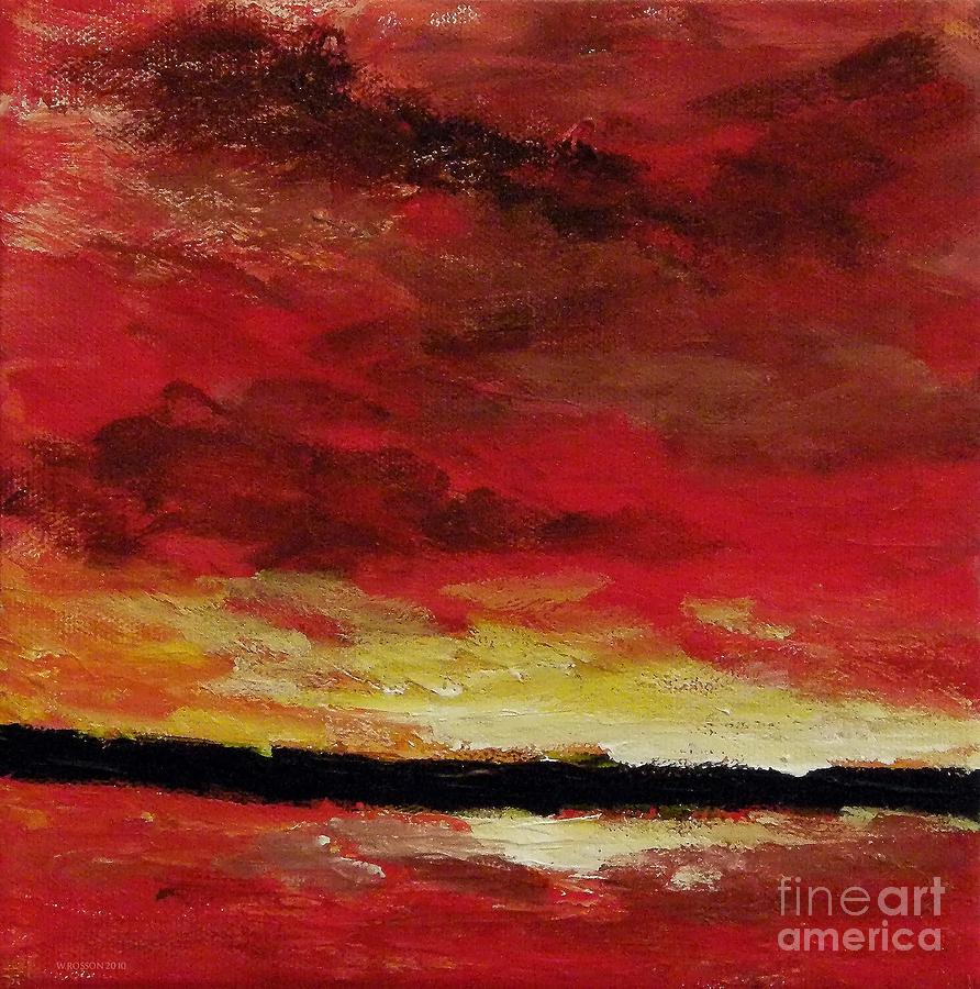 892x900 Red Sea Red Sky 2 Painting By Windi Rosson - Red Sea Painting