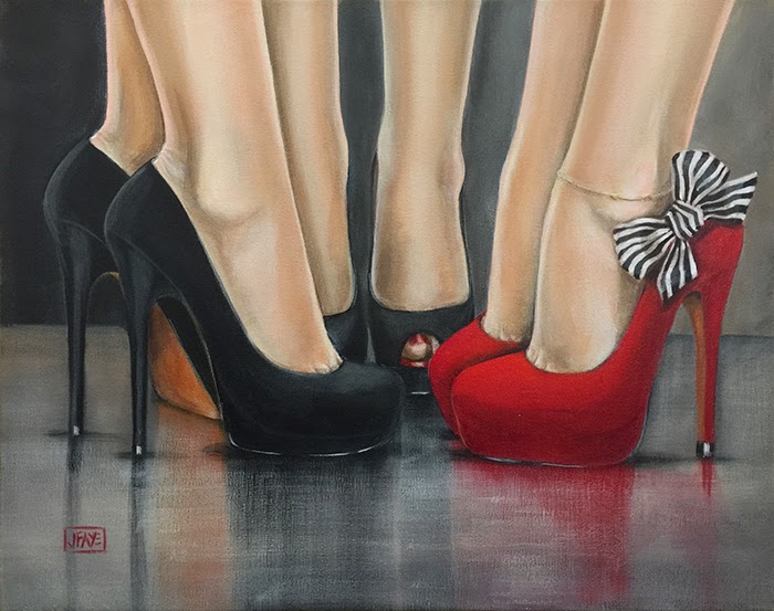 700x553 Red Shoe Dailies And Other Artwork By Jacqui Faye Available Paintings - Red Shoe Painting