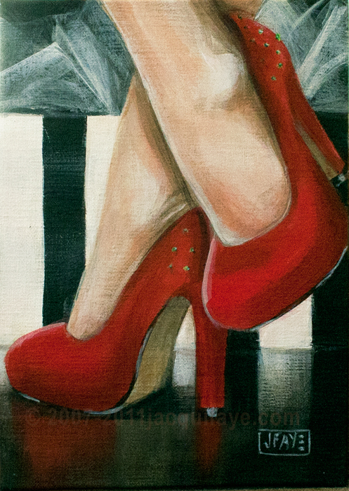 497x700 Red Shoe Dailies And Other Artwork By Jacqui Faye - Red Shoe Painting