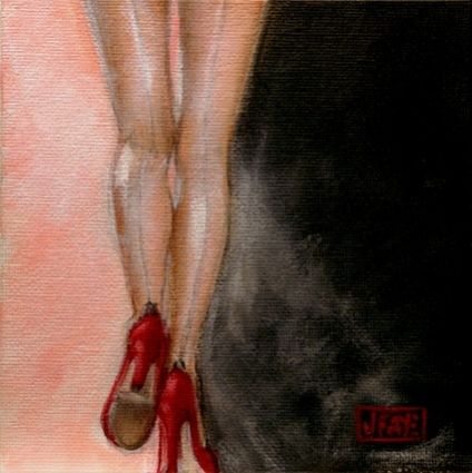 424x425 Jacqui Faye Original Art Paintings Gallery By Tx Artist Jacqui - Red Shoe Painting
