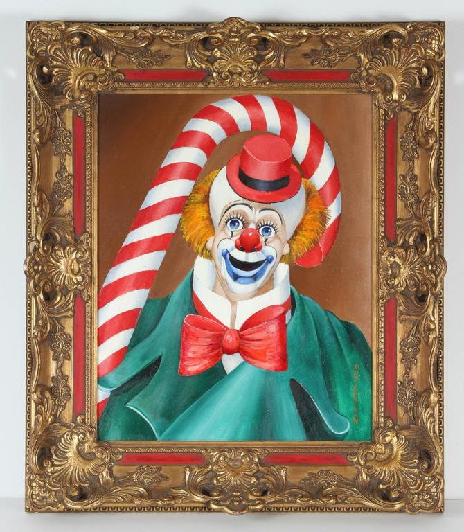 670x768 Original Signed Oil Painting Of Clown By Red Skelton For Sale - Red Skelton Clown Painting