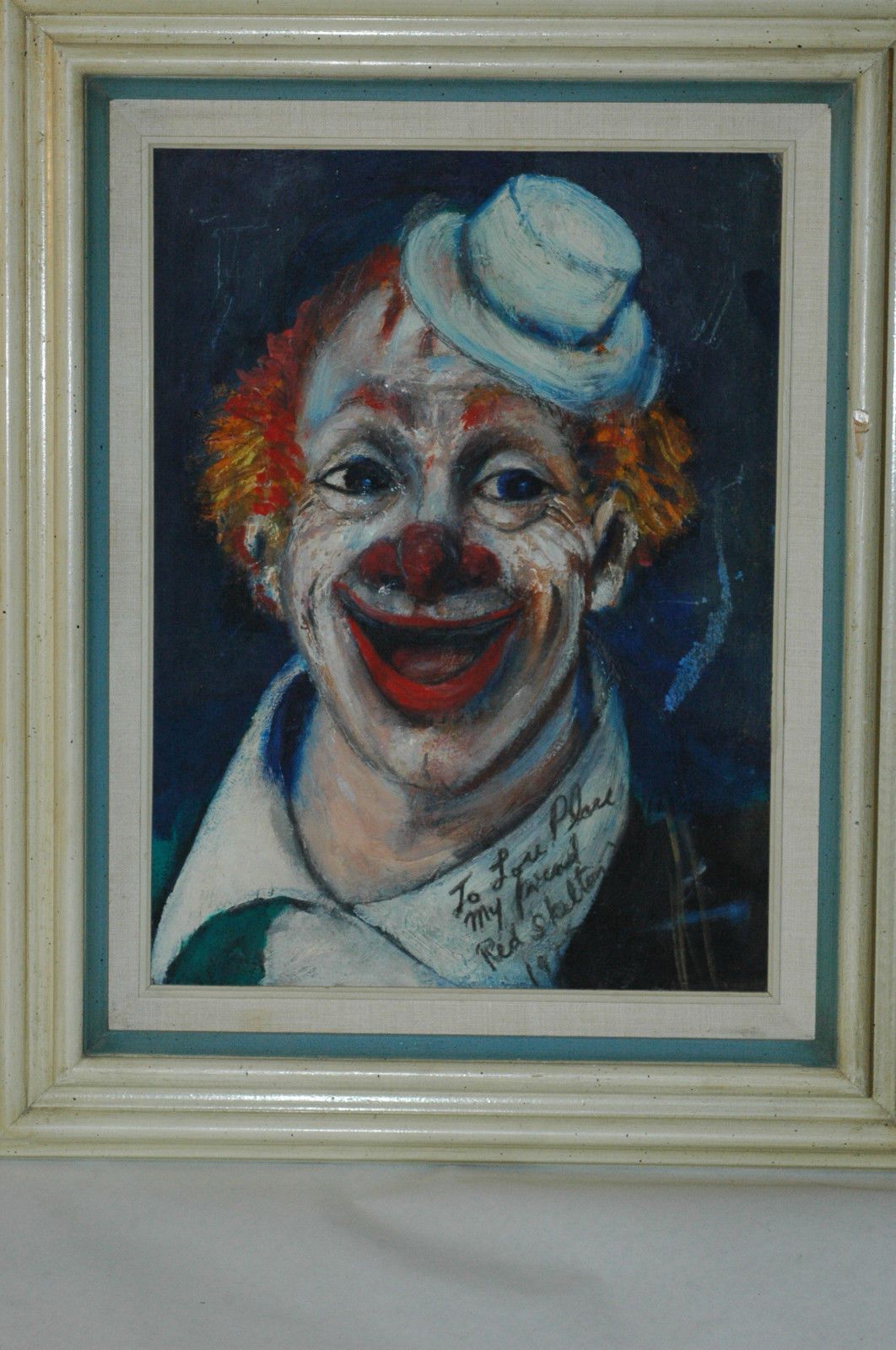 1062x1600 Rare Early Original Red Skelton Clown Painting With Stunning - Red Skelton Clown Painting