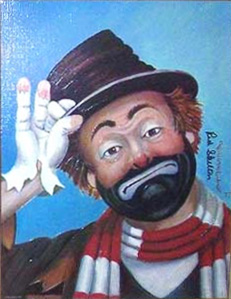 231x299 Red Skelton Ms. Mouse Cleans House - Red Skelton Clown Painting