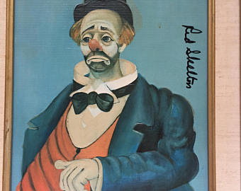 340x270 Red Skelton Painting Etsy - Red Skelton Clown Painting