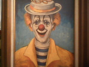 300x225 Original Oil On Canvas Red Skelton Painting Dated 1950 Signedgirl - Red Skelton Painting