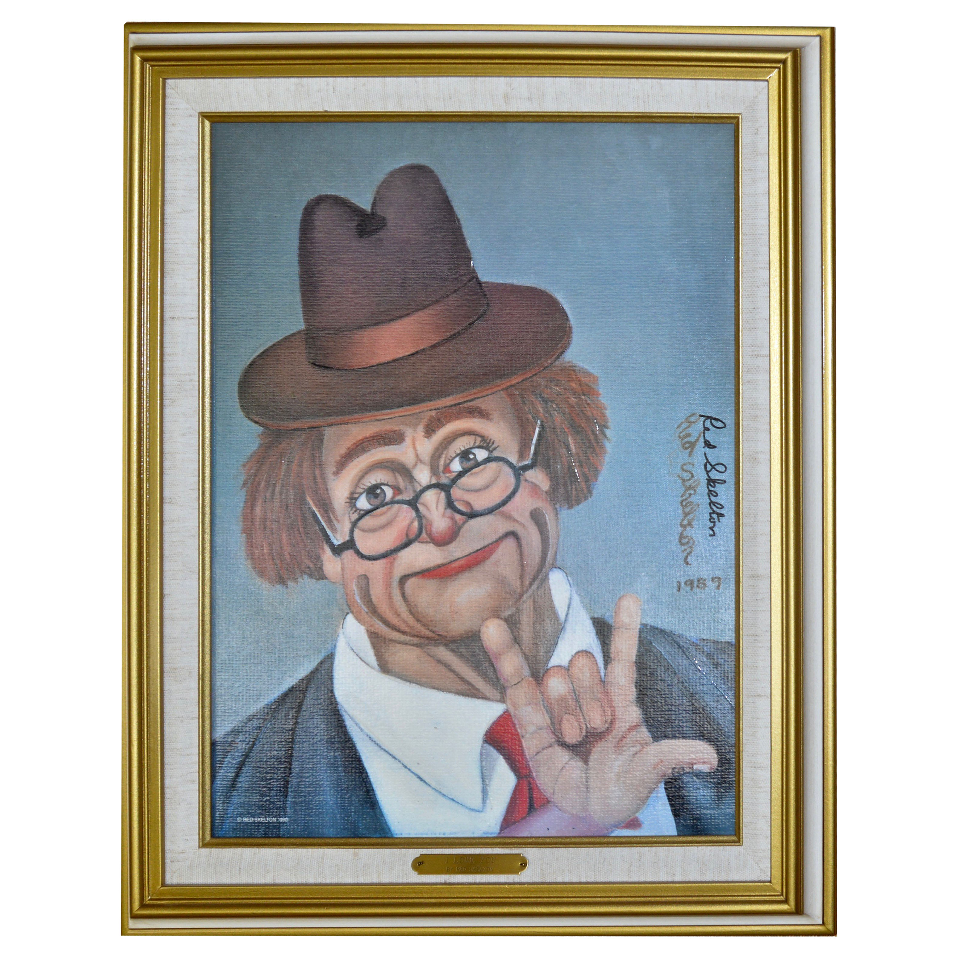3168x3168 Signed Red Skelton I Love You Offset Lithograph Ebth - Red Skelton Painting