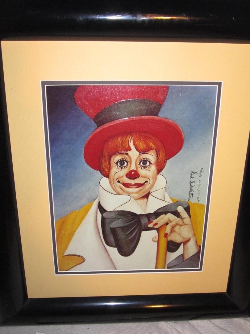 810x1080 Red Skelton Carol Burnett Clown Signed Oil Litho Print On Canvas - Red Skelton Painting Value