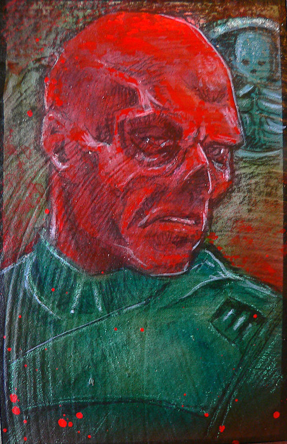 583x900 Red Skull Painting By Dove Mchargue - Red Skull Painting