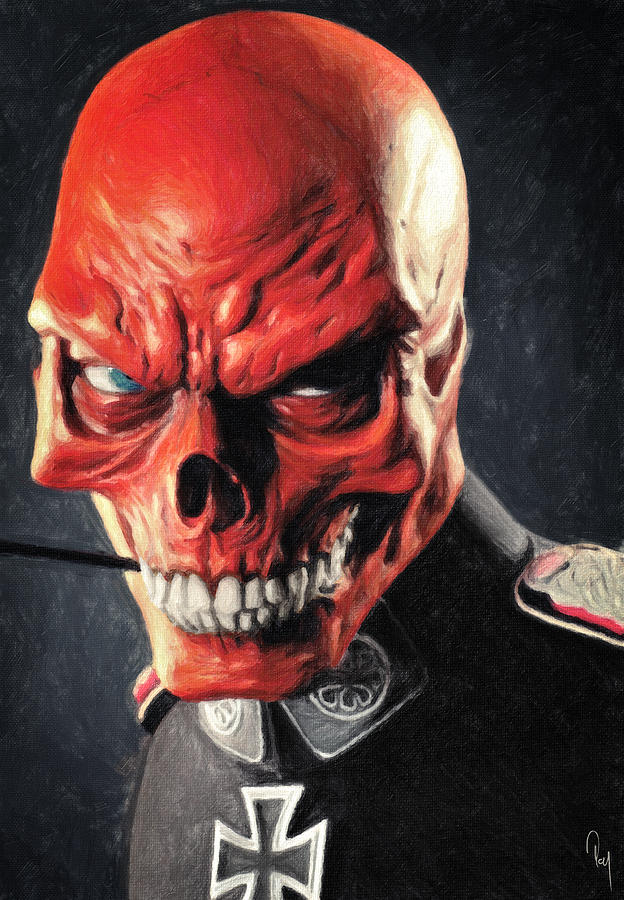 624x900 Red Skull Painting By Zapista - Red Skull Painting