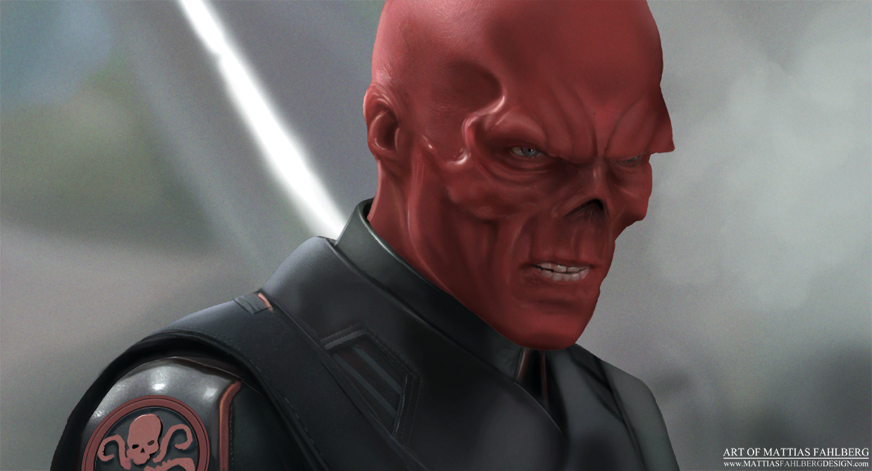 1237x669 Red Skull By Mattiasfahlberg - Red Skull Painting