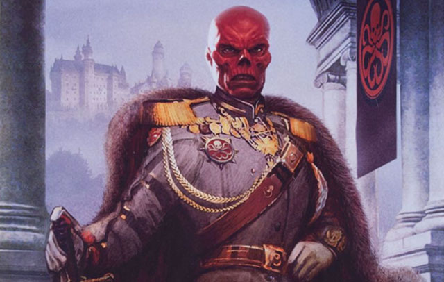 640x406 Own Captain America's Shield, Thor's Hammer, Attractive Red Skull - Red Skull Painting