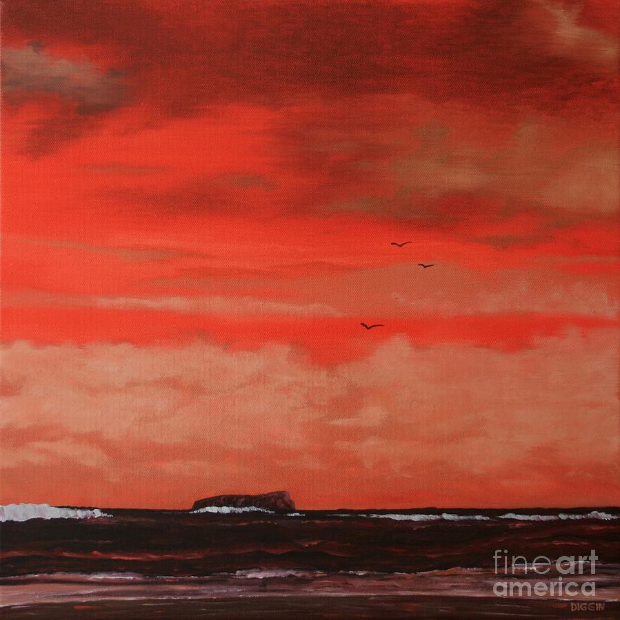 899x900 Red Sky At Night Painting By Stephen Diggin - Red Sky Painting