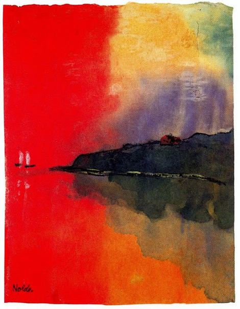 470x605 Artwork By Emil Nolde - Red Sky Painting