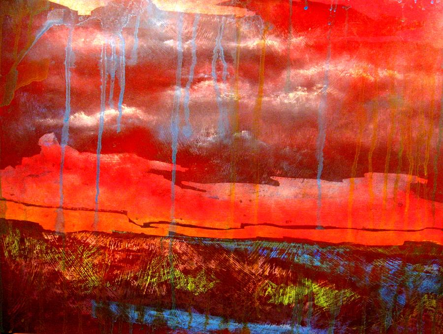 900x680 Red Sky Painting By Peter R Davidson - Red Sky Painting