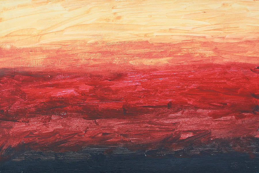 900x600 Red Sky Painting By Terry Burke - Red Sky Painting