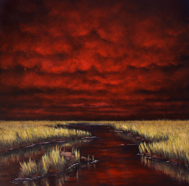 640x630 Sunset Stormy Sky Painting Lesson On Dvd Tim Gagnon Studio - Red Sky Painting