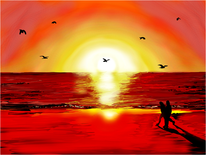 802x602 Red Sky - Red Sky Painting