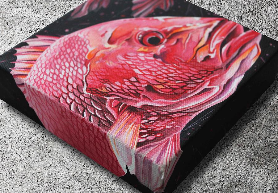 900x628 Red Snapper Painting By William Love - Red Snapper Painting