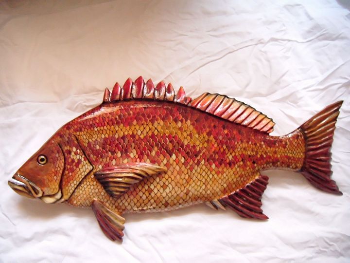 720x540 Wooden Red Snapper - Red Snapper Painting
