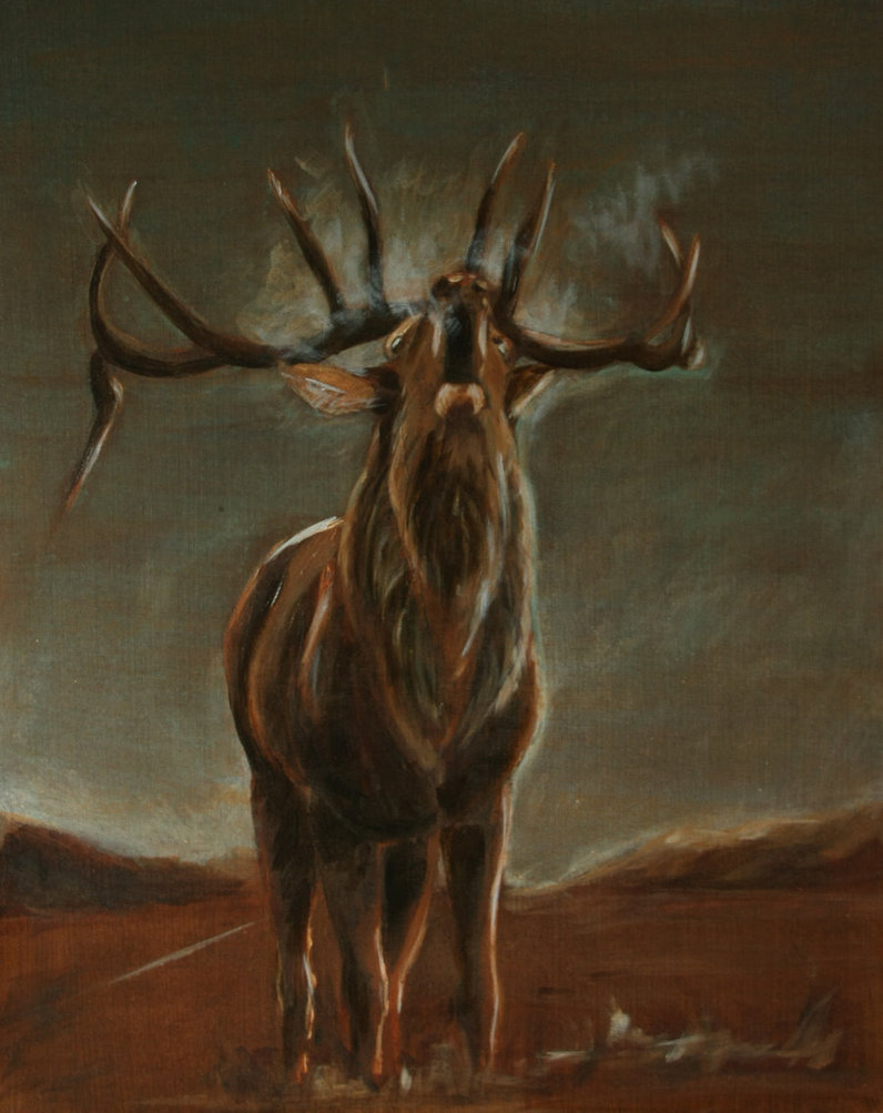 796x1003 Red Stag By Kj01 - Red Stag Painting