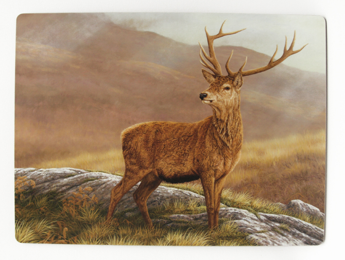 700x528 Luxury Red Stag Placemat By Robert E Fuller - Red Stag Painting