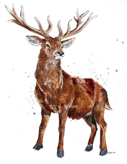 498x642 Majesty Limited Edition Print - Red Stag Painting