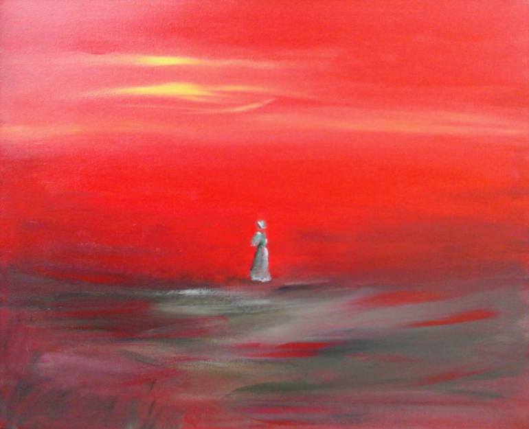 770x625 Saatchi Art Red Sunset Painting By Elena Ivanova - Red Sunset Painting