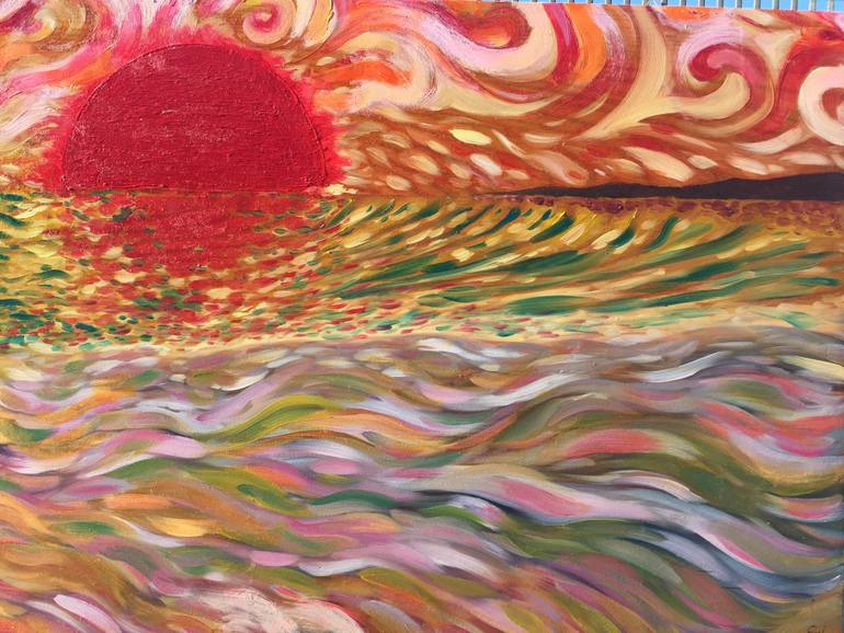 770x578 Saatchi Art Red Sunset Painting By Emiliano Pedicini - Red Sunset Painting