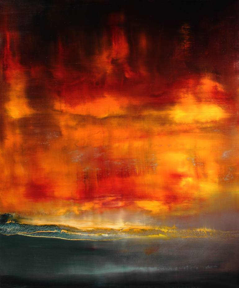 770x928 Saatchi Art Red Sunset Painting By Maurice Sapiro - Red Sunset Painting