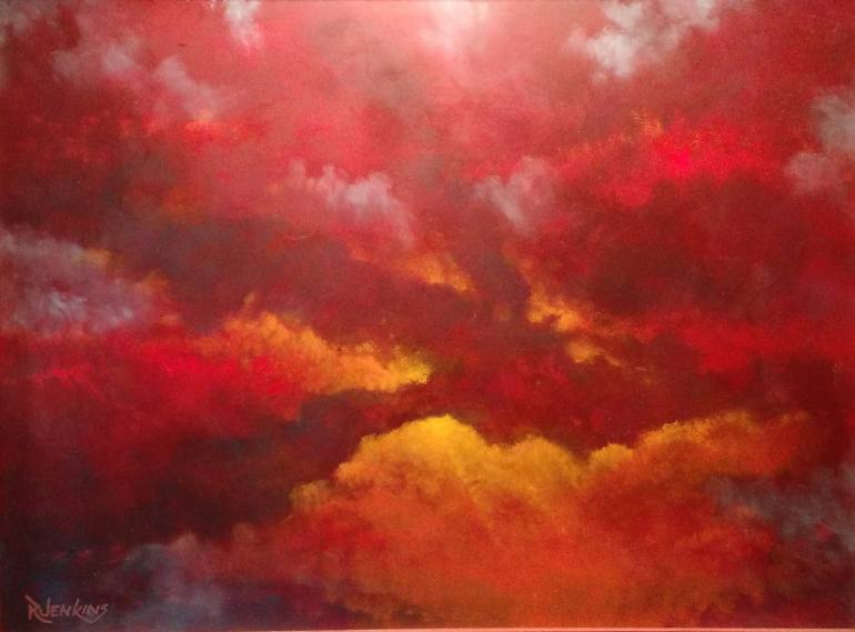 770x569 Saatchi Art Red Sunset Painting By R Jenkins - Red Sunset Painting