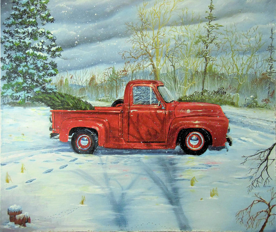 Red Truck Painting At PaintingValley Com Explore Collection Of Red   Red Truck Painting 14 