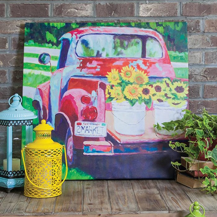 700x700 August Grove Red Truck Outdoor Painting Print On Canvas Amp Reviews - Red Truck Painting