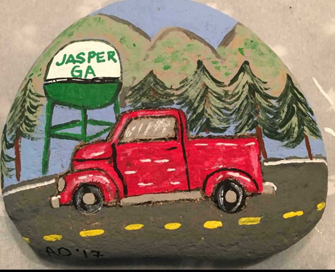 1125x914 Red Truck Painted Rock Rock Painting Ideas Truck - Red Truck Painting