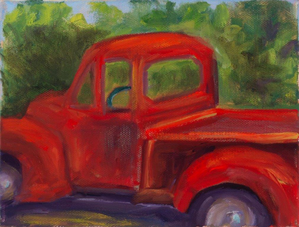 1012x768 The Little Red Truck - Red Truck Painting
