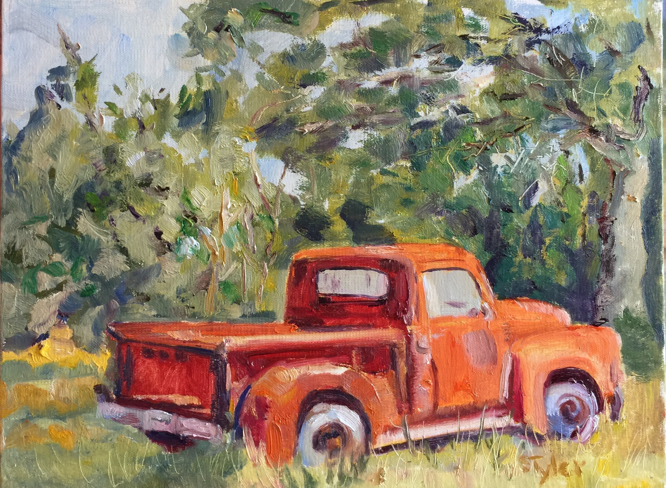 2308x1692 Old Red Truck Private Collection - Red Truck Painting