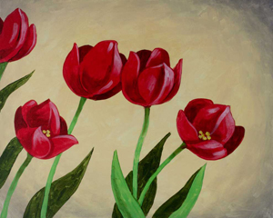 300x240 Red Tulips Paint Night Cancelled The Art Loft - Red Tulip Painting